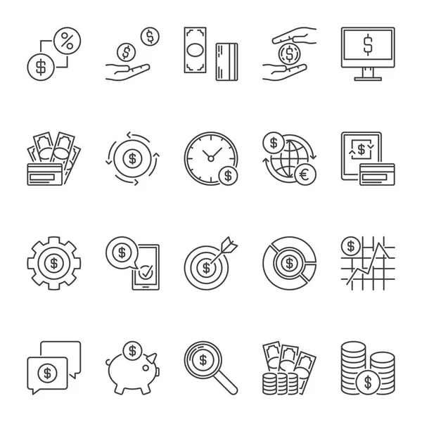 Dollar Currency icons set - vector USD Money symbols — Stock Vector