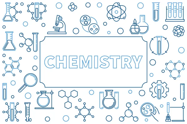 Ilustracja wektorowa zarys chemii z pustej przestrzeni dla tekstu — Wektor stockowy