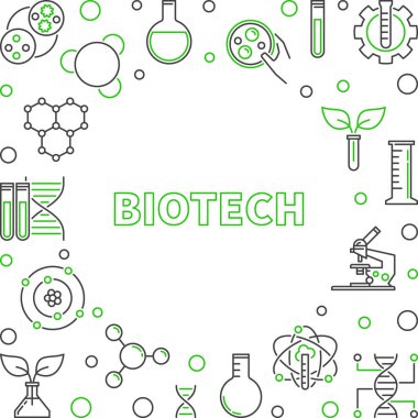 Biyoteknoloji yaratıcı anahat çerçeve. Bilim illüstrasyon vektör