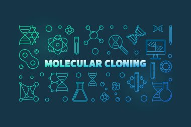 Moleküler klonlama vektör renkli anahat çizim