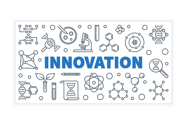 Innovation Science bosquejo banner. Ilustración vectorial — Archivo Imágenes Vectoriales