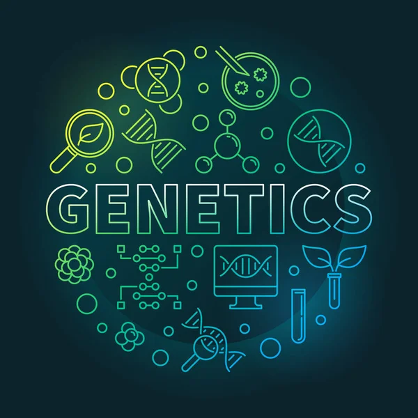 Genetik dairesel renkli anahat illüstrasyon vektör