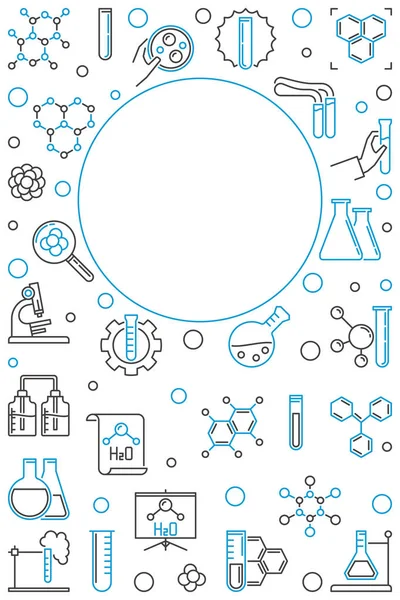 Illustration de ligne verticale de chimie vectorielle. Contexte chimique — Image vectorielle