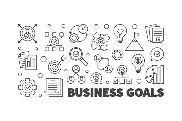 Business Goals banner. Illustrazione dello schema vettoriale — Vettoriale Stock