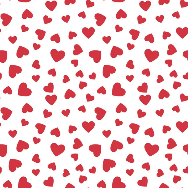 Corazones rojos vector patrón sin costura. Amor concepto fondo — Vector de stock