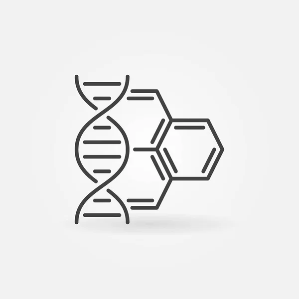 ADN con concepto de vector de molécula icono de esquema — Archivo Imágenes Vectoriales
