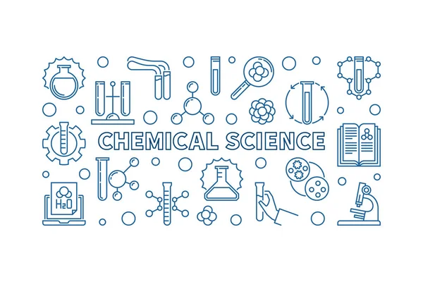 Χημικής επιστήμης διάνυσμα ελάχιστη διάρθρωσης οριζόντια banner — Διανυσματικό Αρχείο