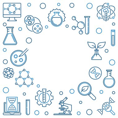 Biyoteknoloji doğrusal çerçeve. Biyoteknoloji illüstrasyon vektör