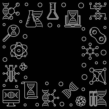 Vektör genetiği kare çerçeve veya ince çizgi tarzında çizim
