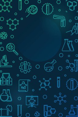 Kimyasal dikey renkli çizgi çerçeve-vektör Kimya afiş