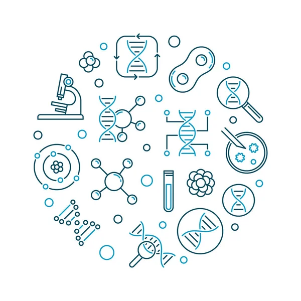 Genetik bilgi vektör yuvarlak modern çizgi illüstrasyon
