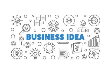 Vektör Iş fikir kavramı anahat Banner veya illüstrasyon