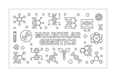 Moleküler genetik vektör anahat yatay afiş
