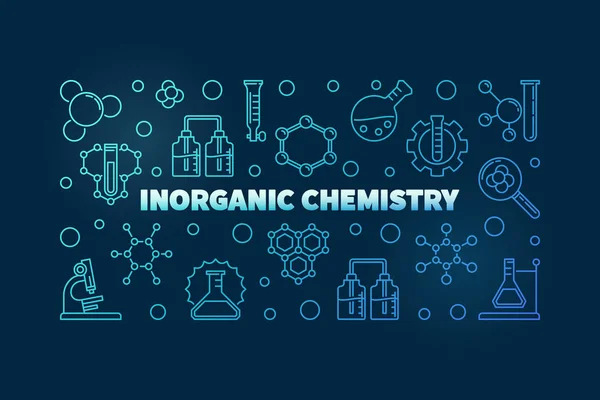Chemia nieorganiczne ilustracja koncepcja niebieski wektor zarys — Wektor stockowy