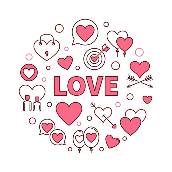 Love vector round creative illustration or design element — Stock Vector