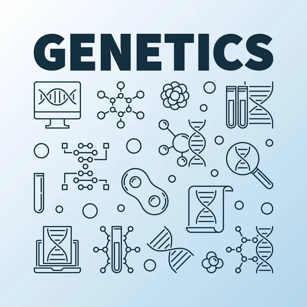 Ilustración moderna de Vector Genetics en estilo de esquema — Archivo Imágenes Vectoriales