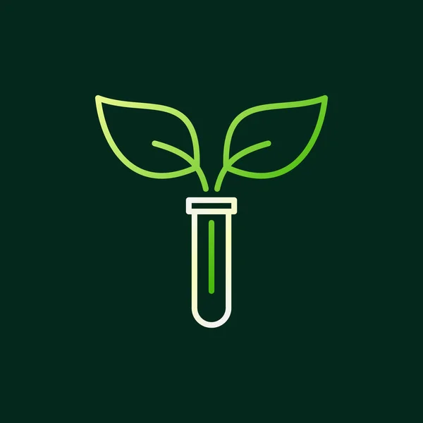 Test tube with Leaves vector colored outline icon or sign — 图库矢量图片