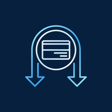 Oklar vektör renkli Cashback anahat simgesi ile Kart