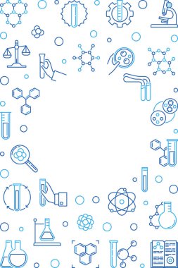 Yuvarlak çerçeveli kimya vektör yaratıcı dikey çizgi afiş