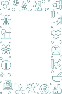 Kimyasal çizgi simgeleri ile kimya vektör dikey arka plan