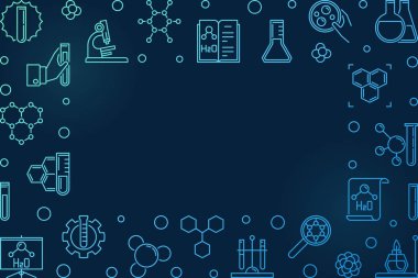 Boş alan ile kimya vektör mavi çizgi yatay afiş