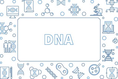 DNA yatay anahat çerçevesi. Vektör kavramı illüstrasyonu
