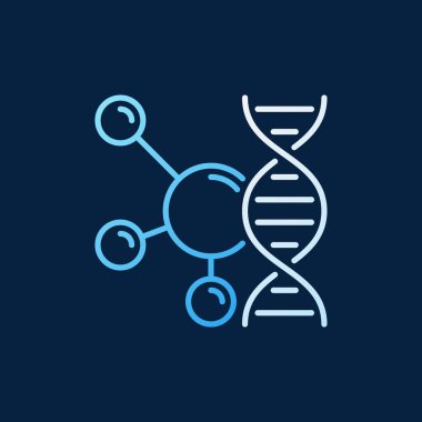 Dna vektör çizgisi renkli simge ile molekül - genetik işareti