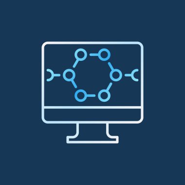 Moleküler yapı vektör renkli simgeile bilgisayar