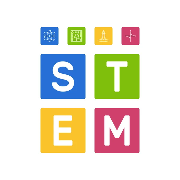 STEM - Illustrazione del concetto di scienza e matematica vettoriale — Vettoriale Stock