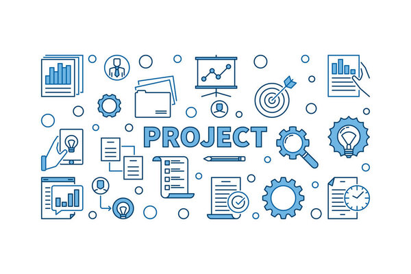 Project concept vector business horizontal illustration