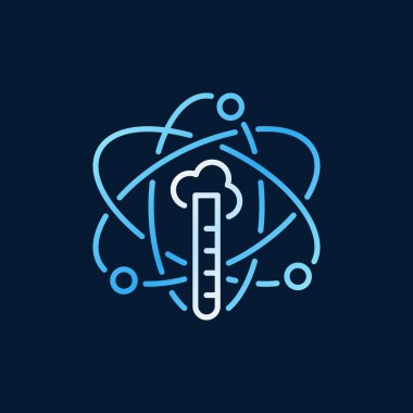 Atom hattı içinde test tüpü renkli simge - vektör kimya işareti