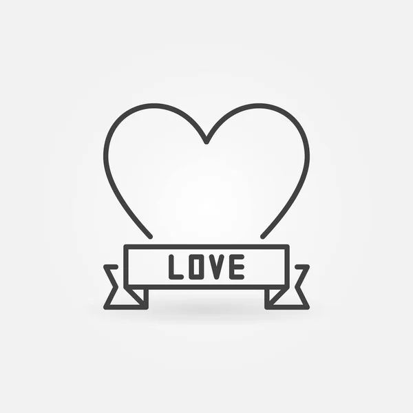 Love Heart Vector koncepcja Minimal ikona w stylu konspektu — Wektor stockowy