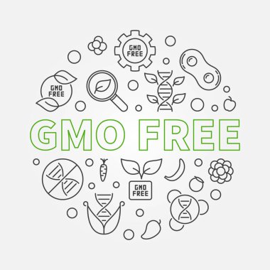 Gmo Free vektör yuvarlak ince çizgi illüstrasyon