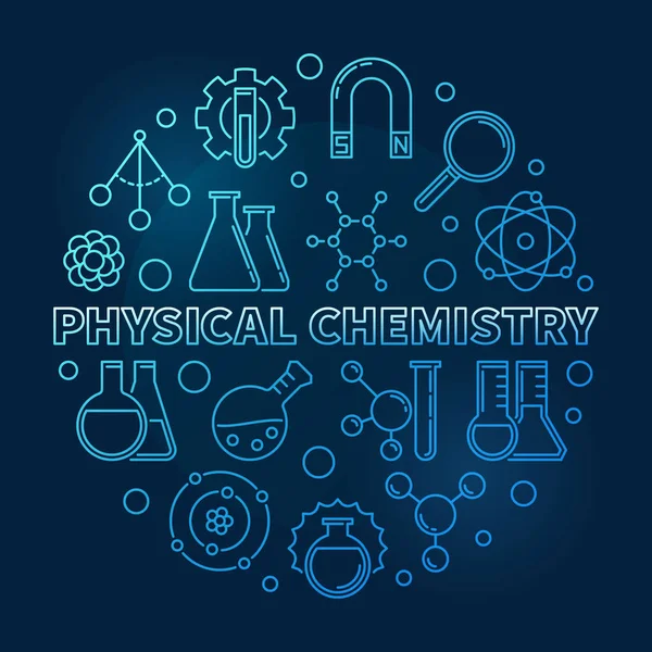 Физико-химический вектор синего цвета — стоковый вектор