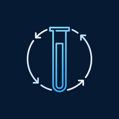 Test tüpü ve oklar renkli simgesini sıralar. Vektör kimyaişareti