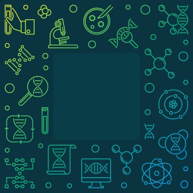 Heredity renkli kare anahat çerçeve veya illüstrasyon