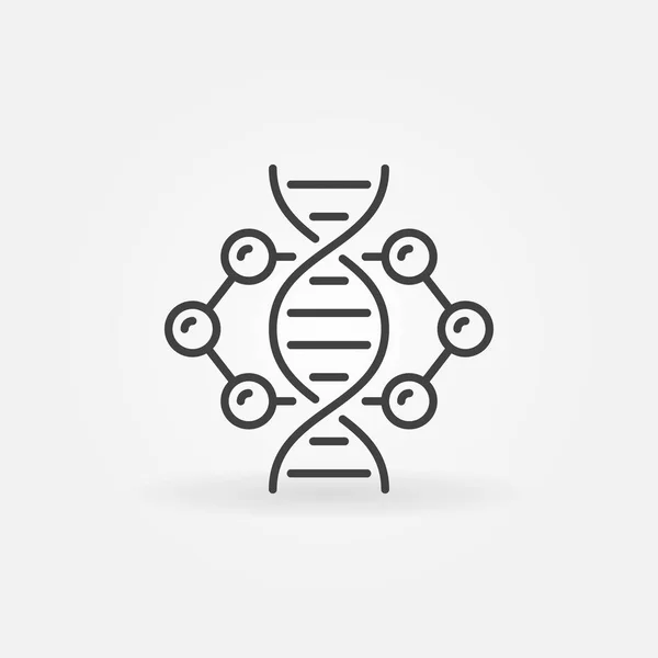 ADN dentro de la molécula vector concepto lineal icono o símbolo — Archivo Imágenes Vectoriales