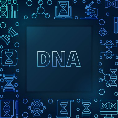 DNA karemavi lineer çerçeve - vektör illüstrasyon