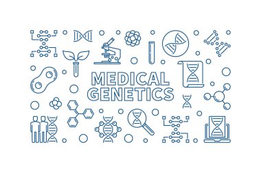 Tıbbi Genetik vektör tıp kavramı doğrusal illüstrasyon