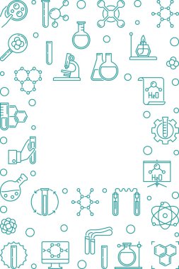 Metin için boş alan ile Vektör Kimya dikey çizgi çerçevesi