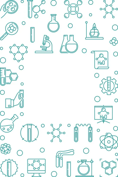 Metin için boş alan ile Vektör Kimya dikey çizgi çerçevesi