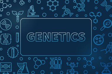 Genetik anahat mavi kavram yatay vektör çerçevesi