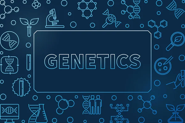 Genetik anahat mavi kavram yatay vektör çerçevesi