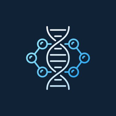 Molekül vektörü içindeki DNA renkli anahat simgesi veya logosu
