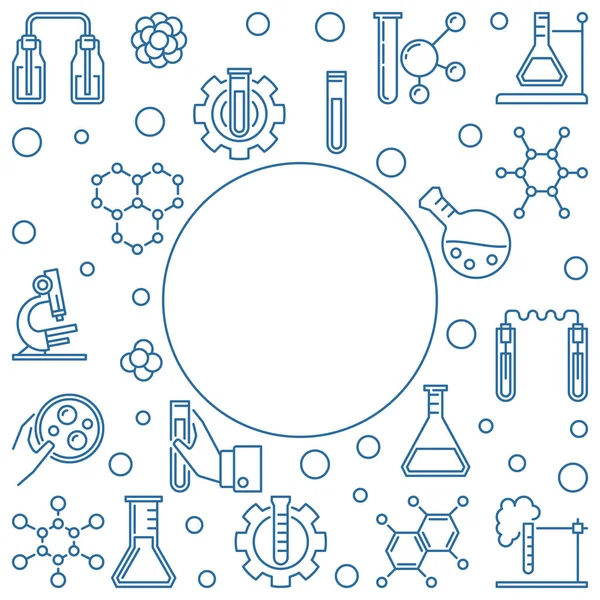 Chemie modrý vektorový rám na bílém pozadí — Stockový vektor