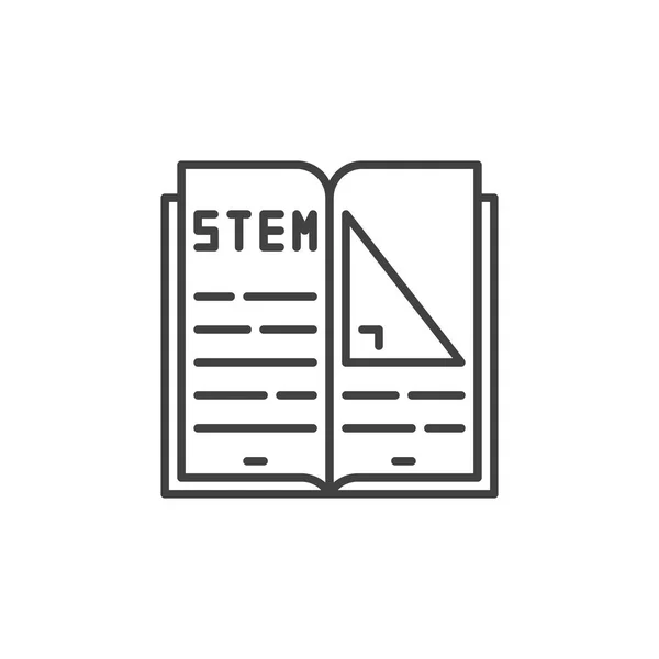 Icona vettoriale del libro STEM in stile linea sottile — Vettoriale Stock