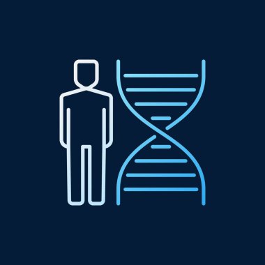 İnsan vektör renkli lineer simge veya logo elemanı ile DNA