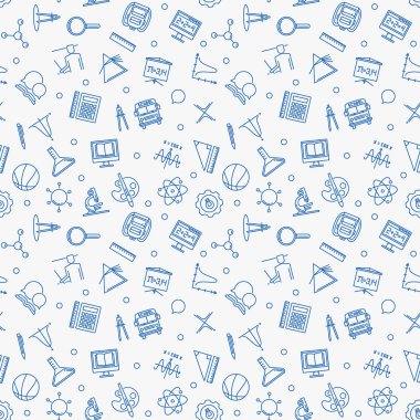 Okul vektör anahat sorunsuz desen hoş geldiniz