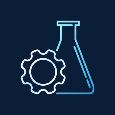 Flask anahat renkli simgesi ile Dişli. Cog işareti ile Şişe