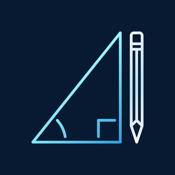 Μολύβι με τρίγωνο διάνυσμα γραμμική έννοια έγχρωμο εικονίδιο ή λογότυπο — Διανυσματικό Αρχείο